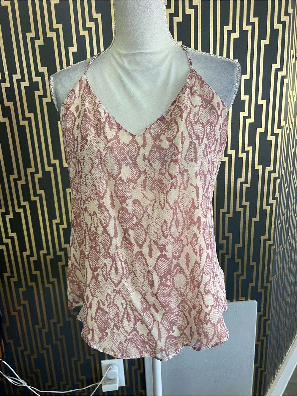 LAVENDER BROWN Pink Snake-Print Cami